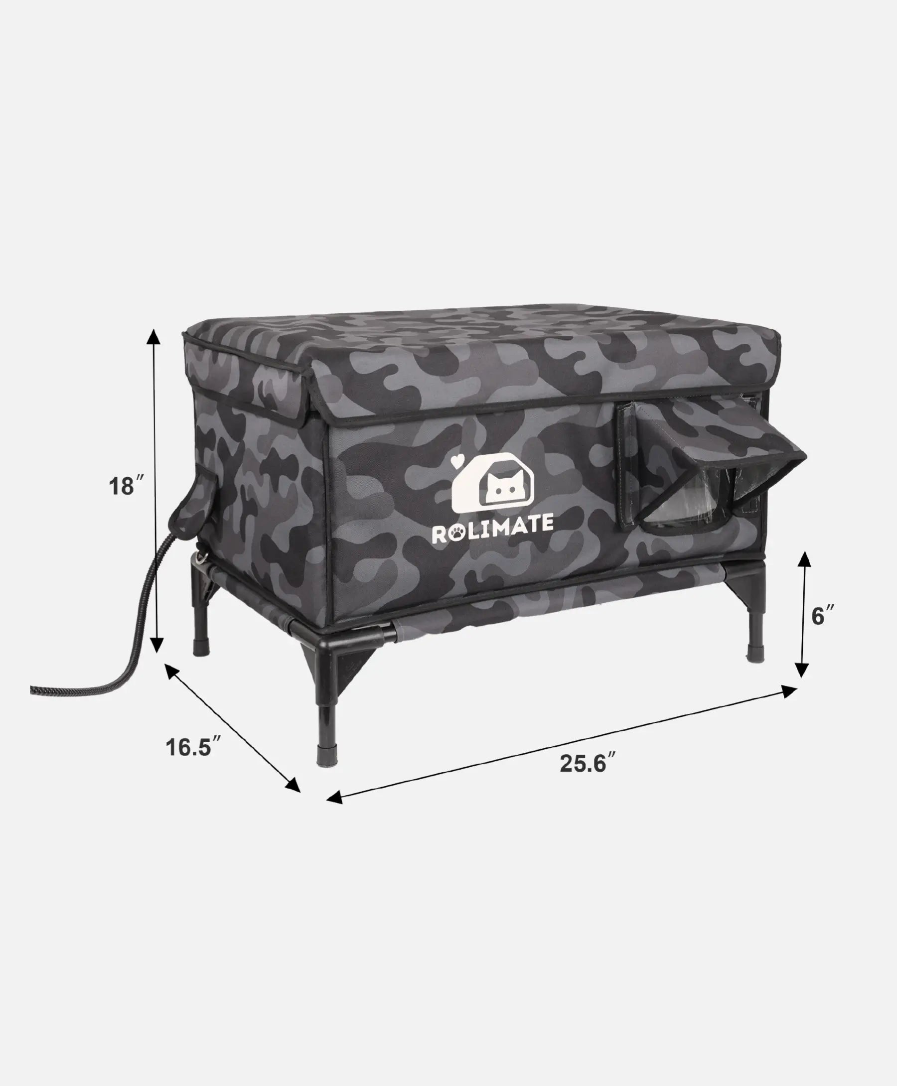 Rolimate Safe Heated Cat Shelter - Outdoor Waterproof Design with Dual Doors